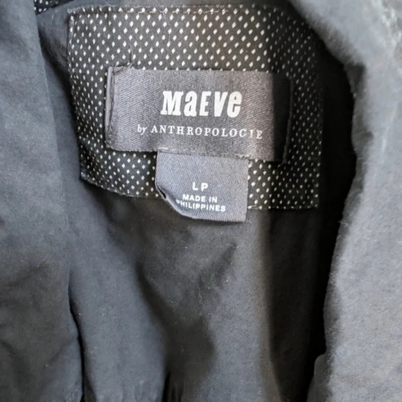 💘 Anthropologie Maeve Nikita Poplin Long Sleeve Shirtdress Size Large Petite - Picture 5 of 7